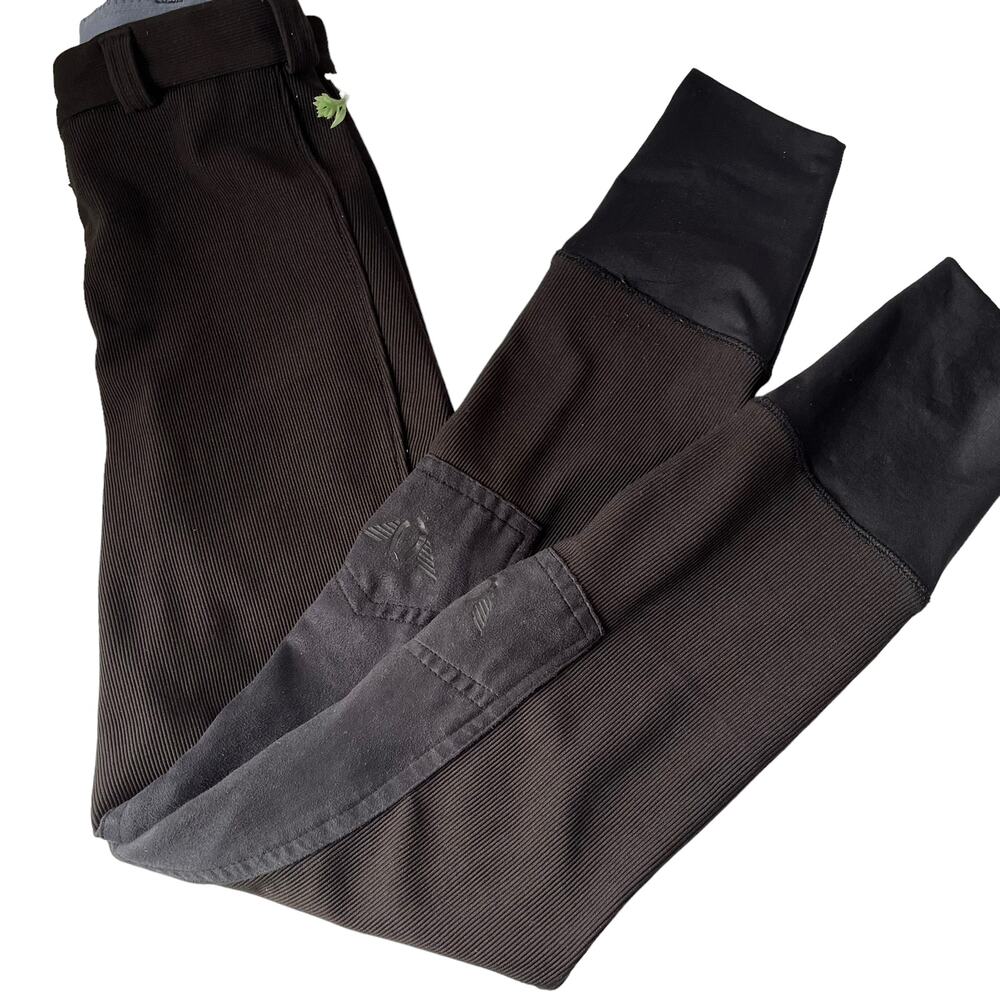 Tuffrider Equestrian Riding Womens Pants Sz 28 Breeches Ribbed Knee Patch Horse